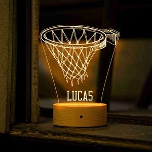 Personalised Basketball Night Light, Boys Night Lamp, Basketball Player Gift, Custom Name Night Light, Gift For Boy, Boy Nursery Light