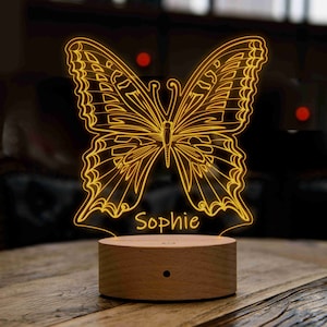 Schmetterling Nachtlicht, Schmetterling Geschenke, Benutzerdefinierte Nachtlicht, Taufe Geschenk, Geschenk für Mädchen, Schmetterling Tischlampe, Kinderzimmer, Geburtstagsgeschenk