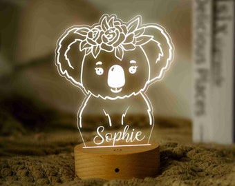 Personalized Koala LED Night Light, Nursery Decor