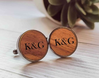 Gift for Dad on Wedding or Batchelor Party Father of the Groom Maple Wood Cufflinks /& Engraved Box Wedding Cuff links Party Favor