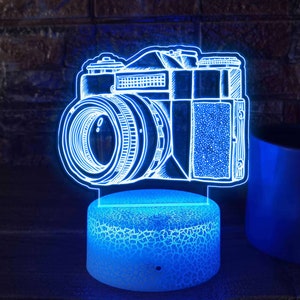 SLR Camera Night Lamp, Photographers Gift, Photography Lovers Gift, Birthday Gifts for Him, Anniversary Gift, Desk Decor, Gifts for Husband