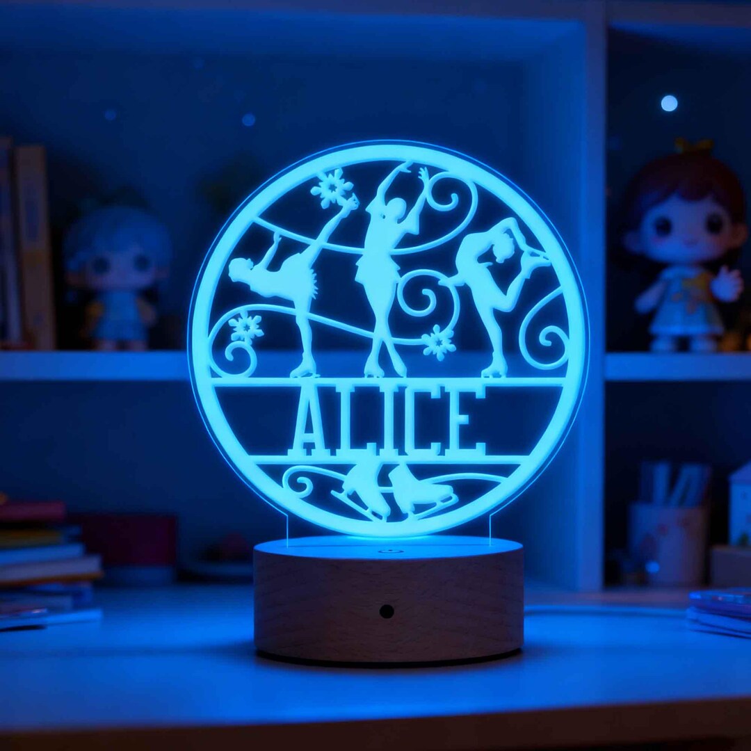 Personalized Figure Skating Night Light | Custom Acrylic Name Lamp - Etsy