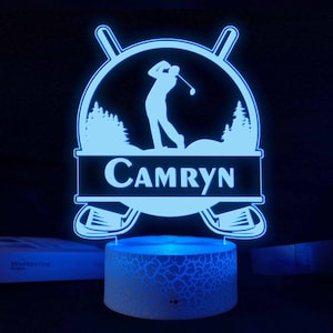Personalised Golf Night Light | Golf Club Decor | Golf Player Gift | Mens Gift | Golfer Gift | Birthday Gift for Dad | Led Golf Night Light