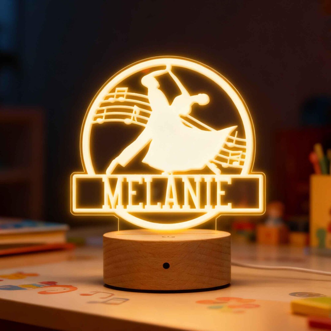 Night Light Note Personalized Dancing Couple Night Light | Music Notes Nursery Decor - Etsy
