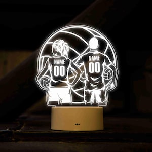 Personalized Volleyball Night Light, Children Light, Volleyball Light, Volleyball Team Gift, Custom Name Night Light, Decoration for Home