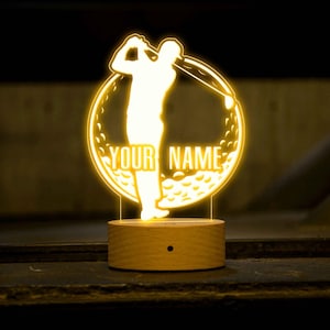 Golf Club Night Light, Personalized Golf Gift, Golf Home Decor, Golf Gift Idea, Childrens Light, Birthday Gift, Table Lamp, Golf Player Gift