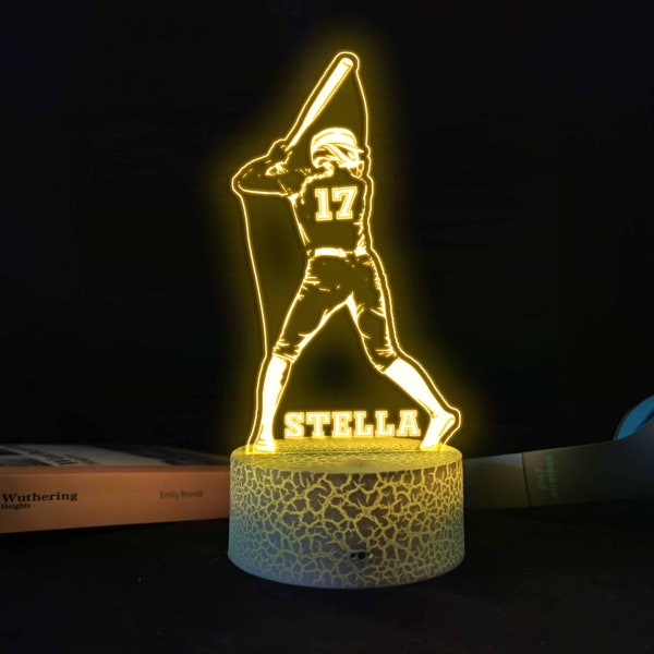 Baseball Night Lights, Baseball Player Gift, Baseball Gifts, Childrens Lights, Children Bedroom Decor, Gift for Boys, Boys Birthday Gift