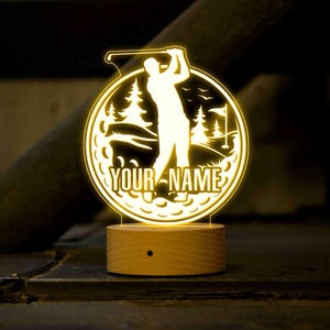 Golf Sport Night Lights, Personalized Golf Gift, Golf Club Room Decoration, Party Gift, Bedroom Light, Table Lamp, Christmas Gifts