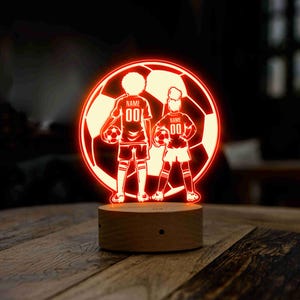 Football Boys and Girl Night Lamp, Custom Name Night Light, Gifts for Toddlers, Children's Lights, Football Player Gift, Football Table Lamp