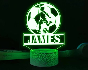 Lámpara de noche de fútbol personalizada / Decoración para habitación infantil