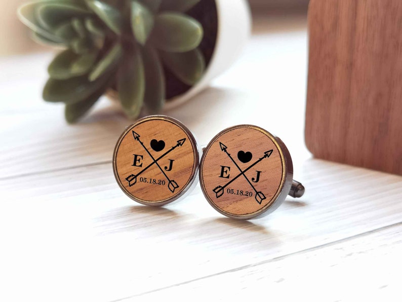 Customized Cuff Links Personalized Cufflinks Wood Etsy