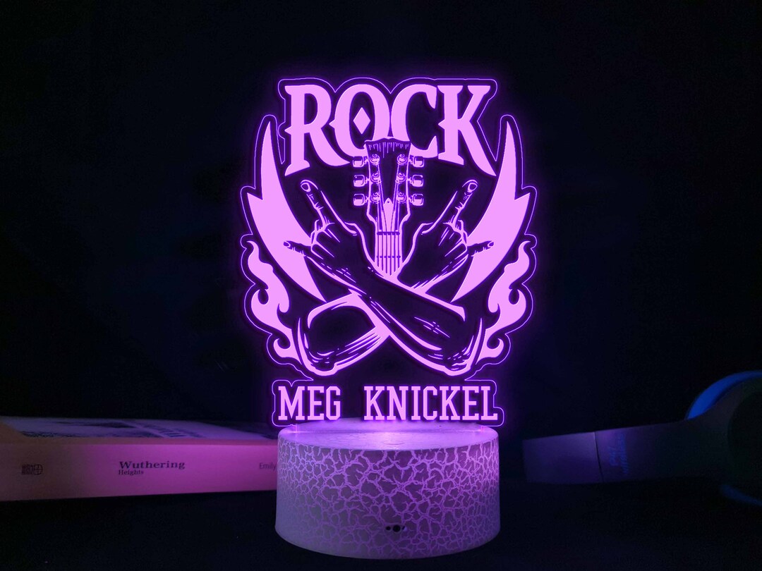 Rock Lovers Night Lights, Personalised Night Lights, Music Lovers Night