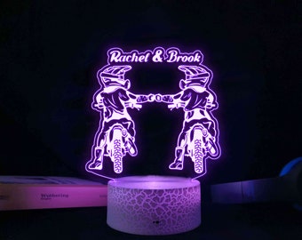 Motorcycle Brothers Night Lights, Personalised Nights Lights, Twins Bedroom Lights, Birthday Gifts, Children Bedroom Lamp, Custom Name Gifts