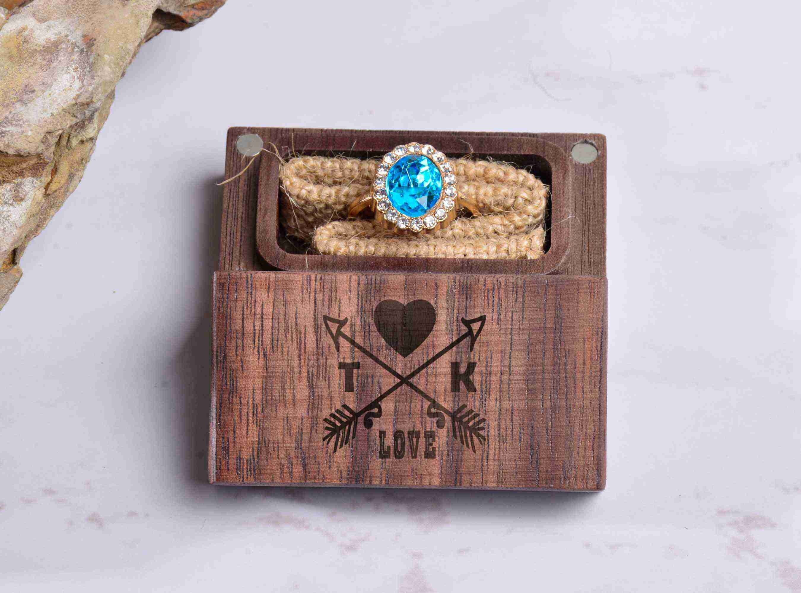 Wedding Band Box Engagement Gift Box Promise Ring Box Ring Etsy