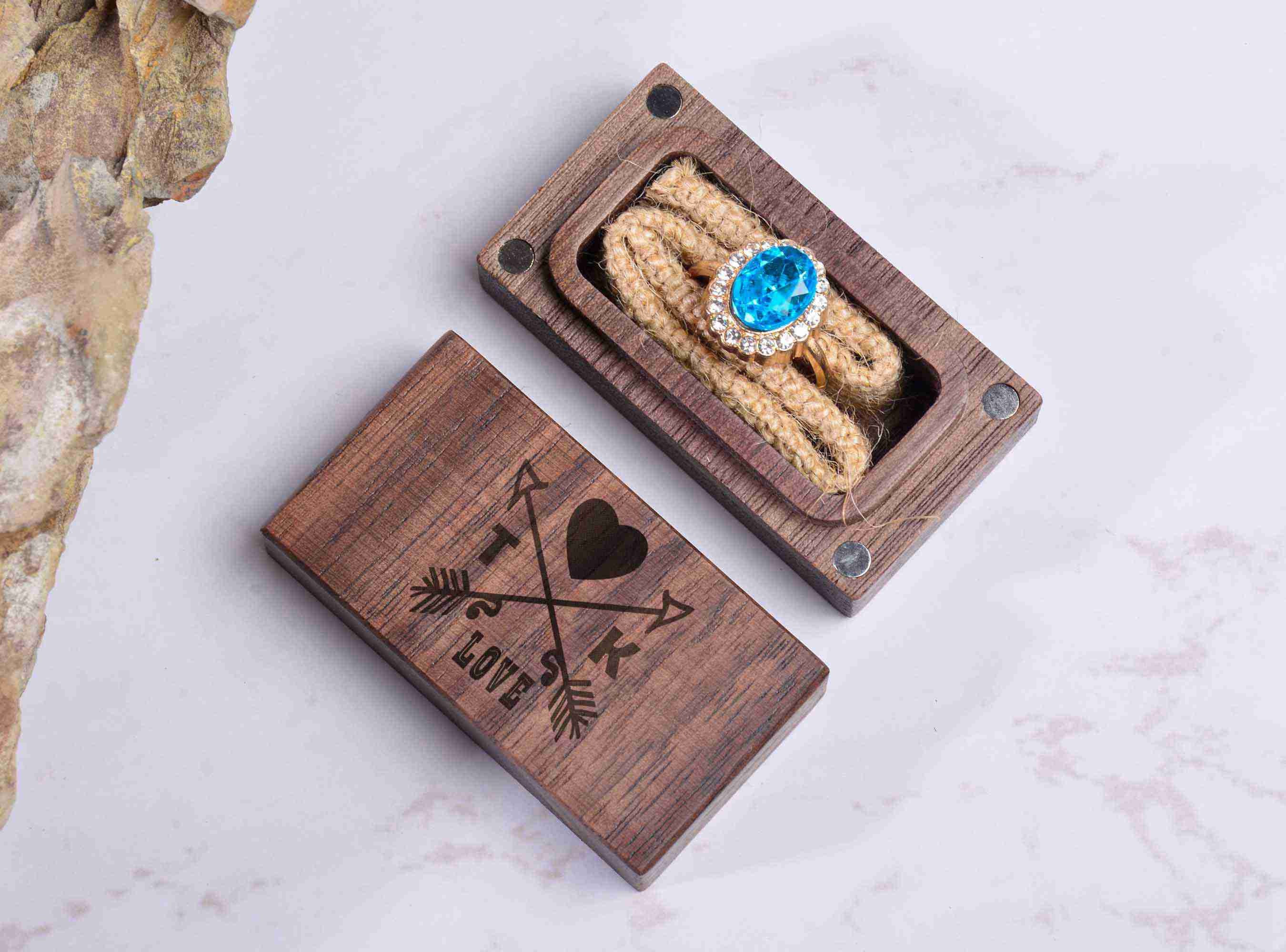 Wedding Band Box Engagement Gift Box Promise Ring Box Ring Etsy