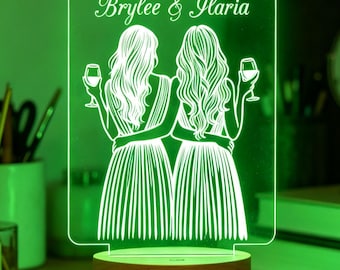 Custom Soul Sister Night Light, Engraved Name Lamp, Besties Gift, Going Away Gift, Long Distance Relationship Gift, Soul Sister Gift