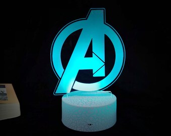 MMarvel Comics Punisher 3D LED Kristall Nachtlicht Schlüsselanhänger Geschenk