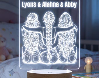 Personalized Best Friend Gift, Custom Bestie Gift, Friendship Night Light, Unique Birthday Gift for Soul Sister, Sisters Bestie Gift