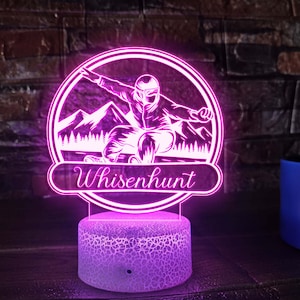 Skiers Night lighs, Personalized Gifts, Kid&#39;s Room Night Lights Lamp, Ski Enthusiast Gift, Home Decor, Kids Gifts, Baby Bedroom Decor