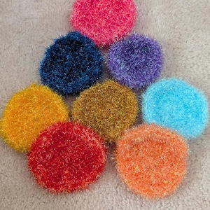 Crocheted Scrubbies in sparkly colors