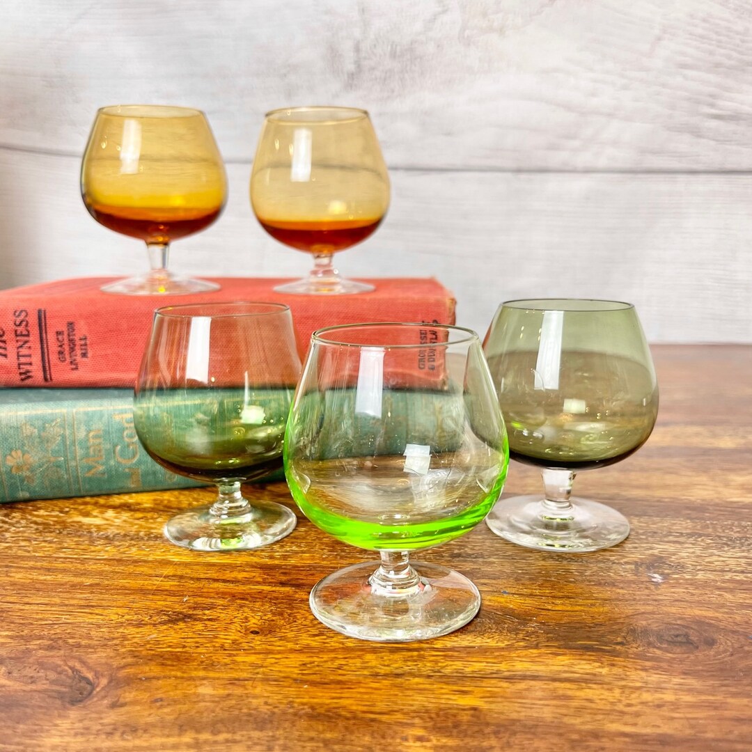 Vintage Set of 5 Midcentury Miniature Brandy Snifter Cordial Etsy