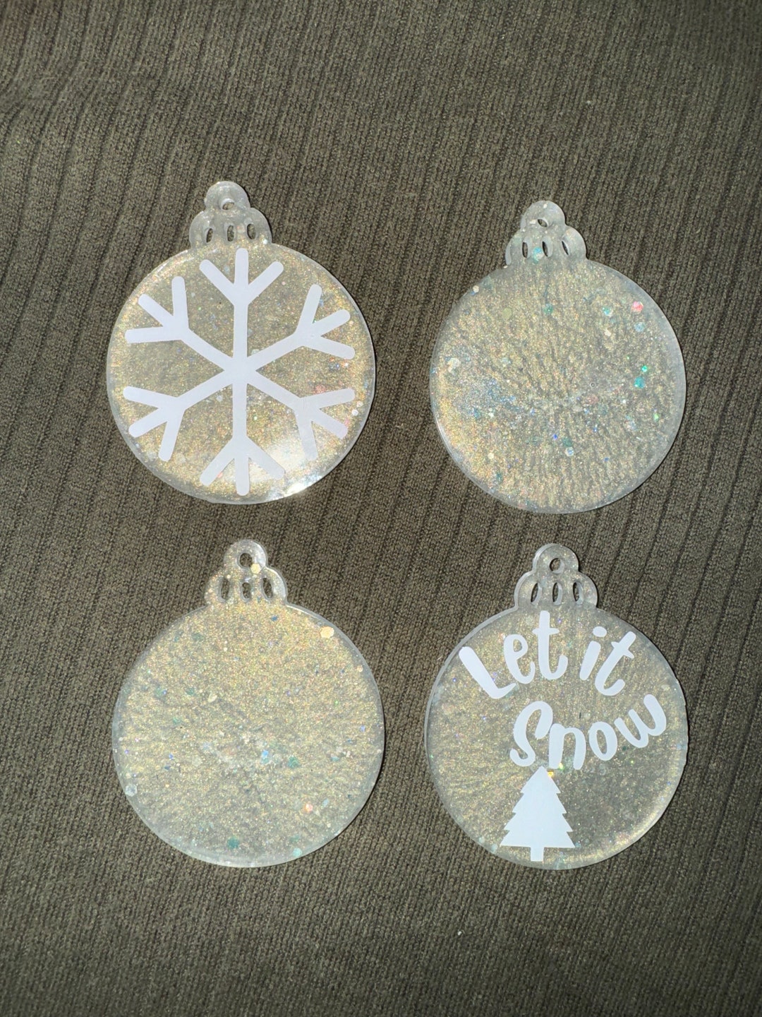 Christmas Ornaments// Set of 4 Christmas Ornaments// Light Blue
