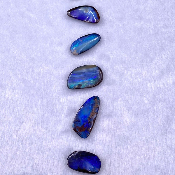 Blue Fiery Boulder Opals for Selection, Perfect Stone size for Ring, Natural Australian Opals, Healing Stone
