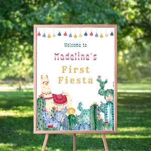 First Fiesta Party Welcome Sign, First Fiesta Birthday Welcome Sign Template, Editable First Fiesta Birthday Welcome Sign Decor Template