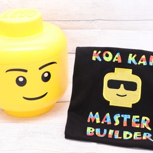 Master Builder Shirt, Building Block Shirt, Building Block Boy Shirt, Personalized Boy Shirt