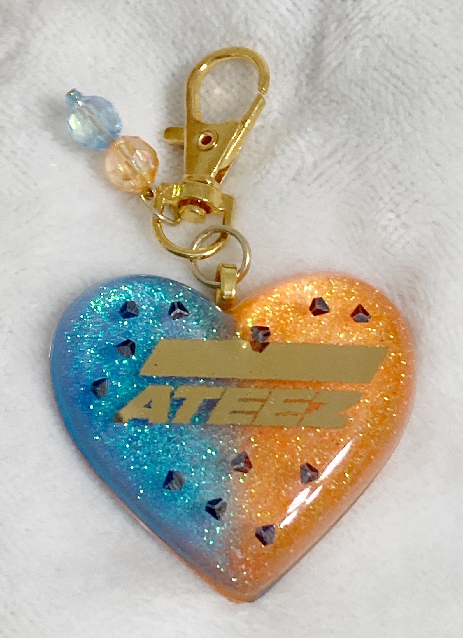 Kpop ATEEZ Resin Heart Keychain Etsy