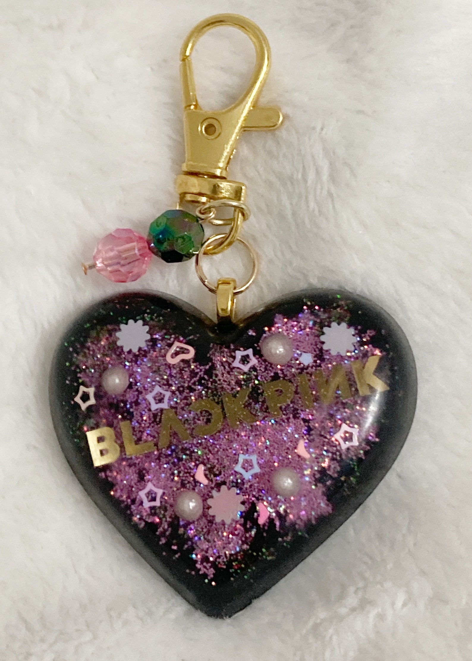 Kpop Blackpink Resin Heart Keychain Etsy