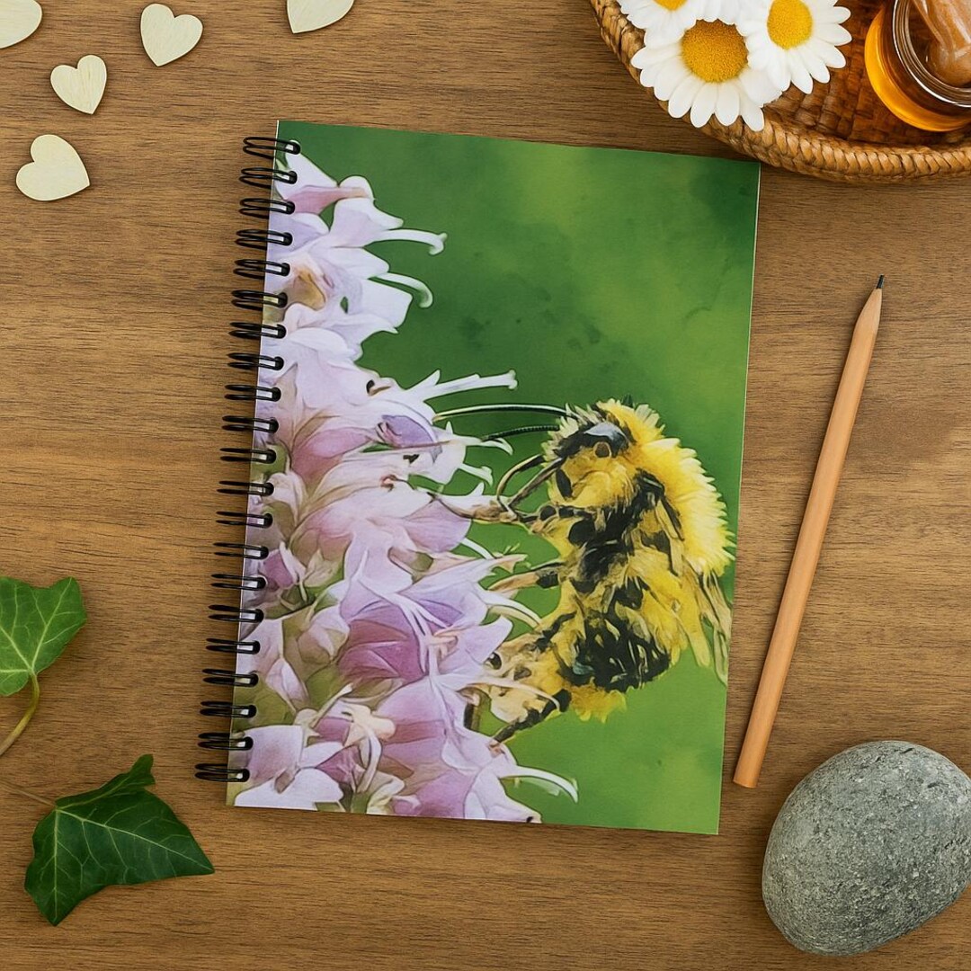 Bee Spiral Notebook. Free US/CDN Shipping - Ruled Line, Journal, Diary ...
