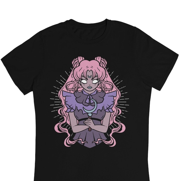 Kawaii Pastel Goth T-Shirt, Gothic Anime Mädchen, süß gruselige Wicca Hexe, Unisex Shirt aus nachhaltiger Baumwolle