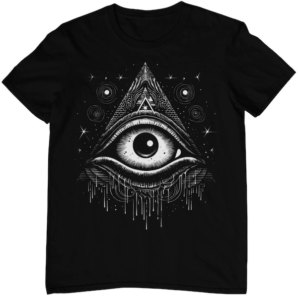 Drittes Auge T-Shirt - Esoterik Goth Aesthetic - Hexe Witchcraft Dark Art - Mystisch Spirituelles Erwachen - Ajna Chakra Erleuchtung