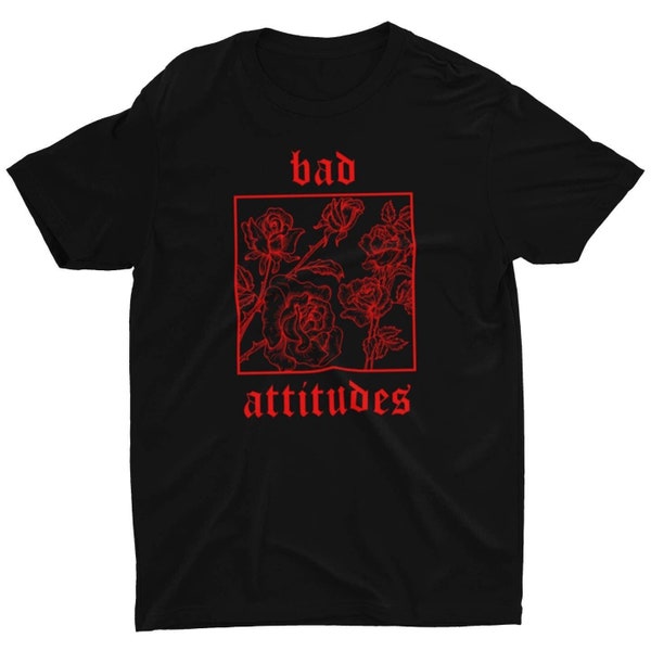 Bad Attitudes Oversize T-Shirt - Harajuku Grunge Aesthetic - Rosen Gothic Art - oversized Unisex Shirt aus nachhaltiger Baumwolle