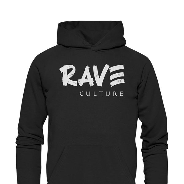 Rave culture Hoodie, Techno Festival Outfit, Kapuzenpulli aus nachhaltiger Bio Baumwolle