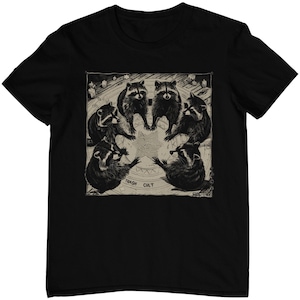 Trash Cult Waschbären T-Shirt - Gothic Raccoon Sekte - Witchcraft Wicca Tarot Aesthetic Art - Waschbären Goth Club