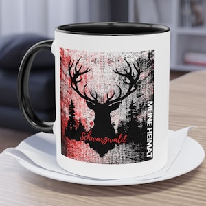 Cool Black Forest mug with forest and deer motif, Black Forest gift idea, Black Forest deer, hiking mug, Father&#39;s Day gift, Blackforest