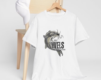 Angler T-Shirt "I'm laughing my head off" Funny fishing shirt with catfish motif for anglers and fishermen, gift for dad, Father's Day, birthday