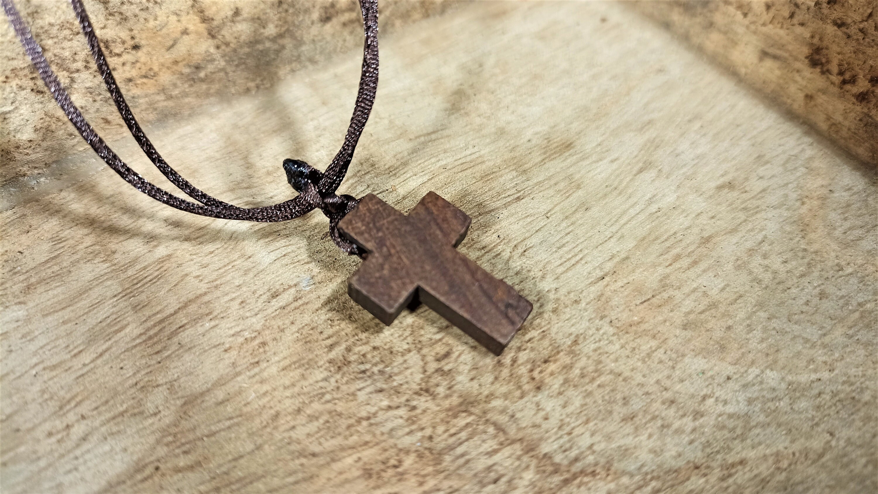 2 Stück Rosenkranz Halskette Aus Holz Mit Kreuz – Katholische Gebetskette Für Männer & Frauen, 45 Cm, Naturholz