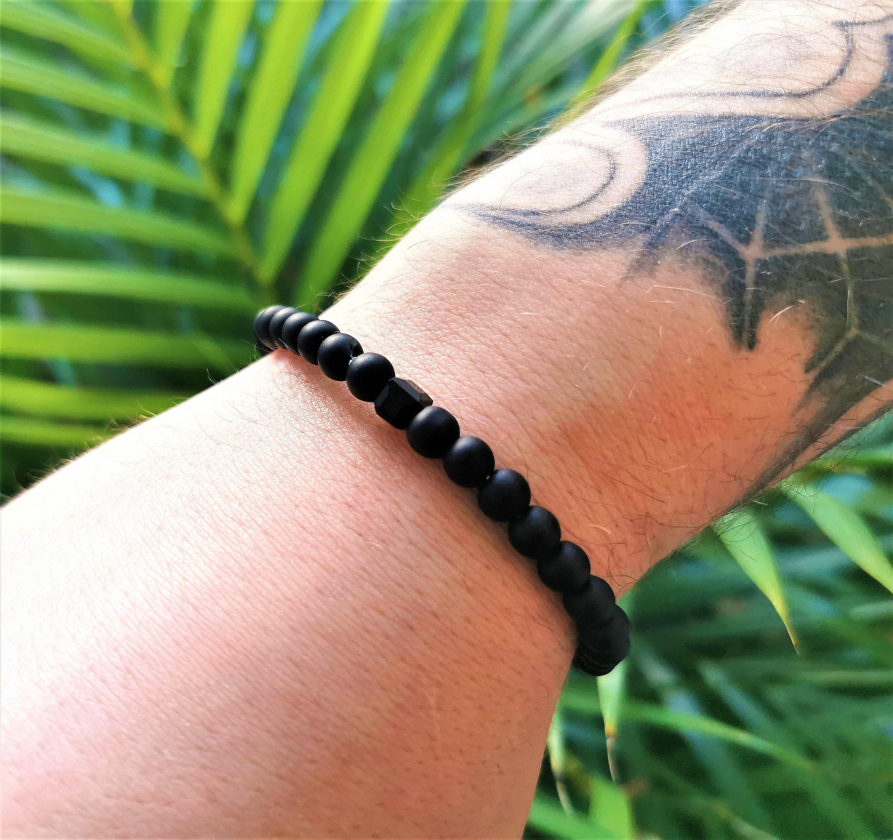 Men's Bracelet Black Pearl Bracelet Men's Jewelry Etsy