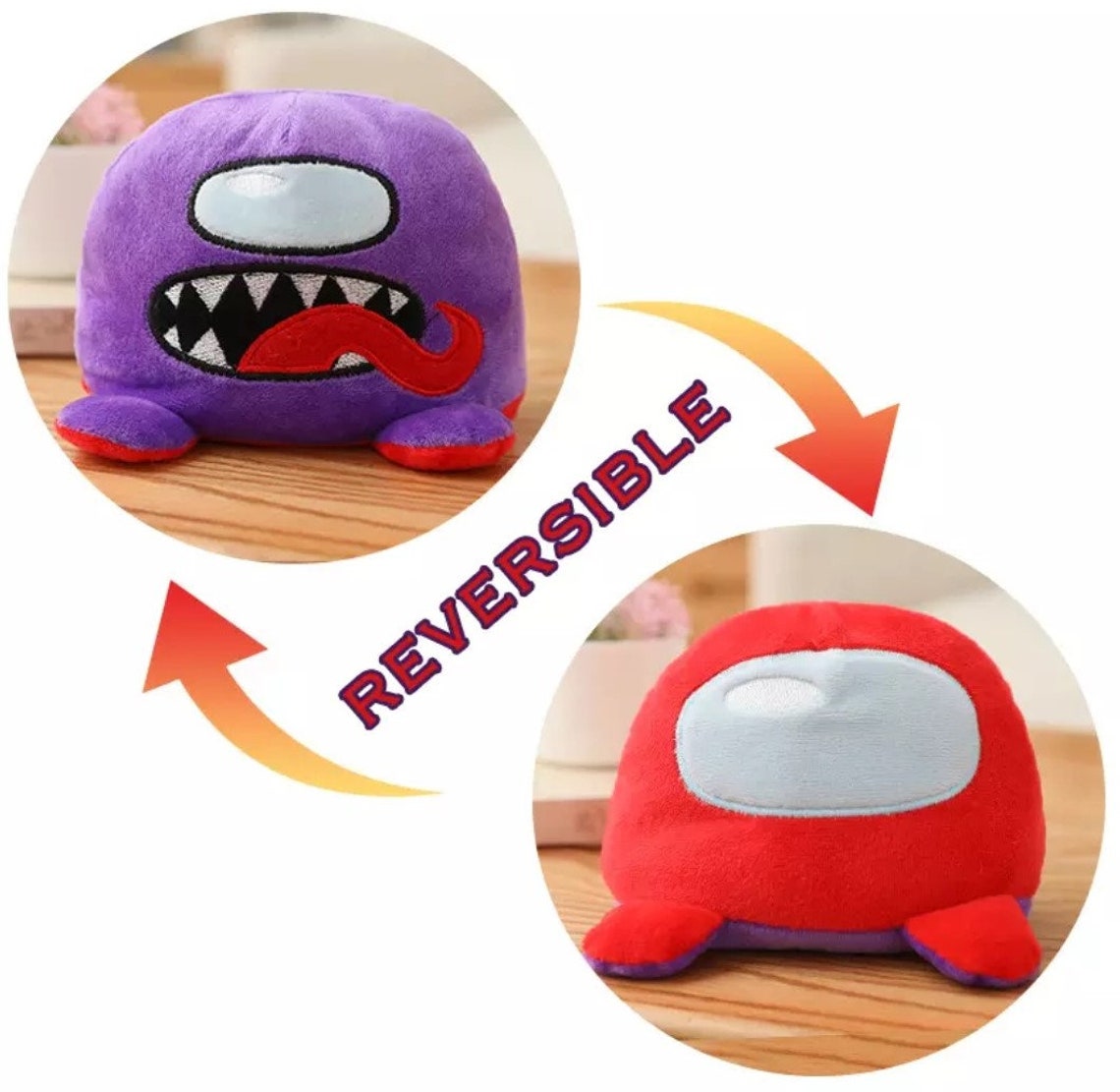 Reversible Among Us Game Plushie Imposter Reversible Double Etsy