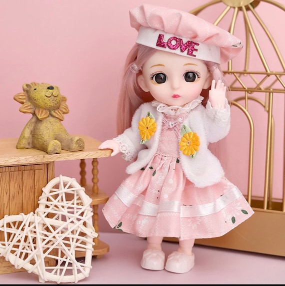 BJD Mini Doll: 16cm, 13-jointed, 3D Eyes, Clothes & Shoes - Etsy