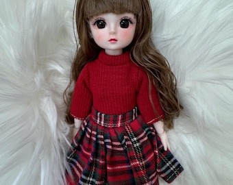 BJD Mini Doll: 3D Big Eyes, 20 Movable Joints, Clothes & Shoes (30cm)