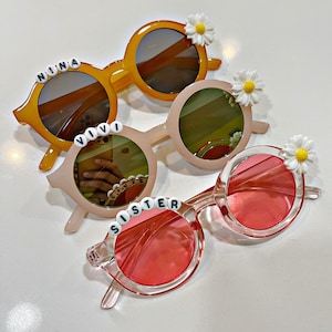 Personalized Daisy Sunglasses: Kids & Adults, Flower Girl Gift