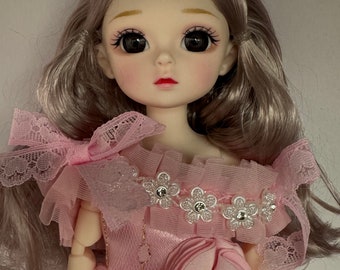 Premium BJD Mini doll 20 movable joint , 3D big eye beautiful DIY Toy with clothes dress up.  Size 30 cm