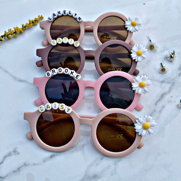 Easter Gift for Kids | Easter Basket Stuffers| Daisy  Name Sunglasses Come/W Cases for girls | personalized gift for toddler| babies | girl