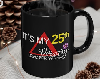 Deltaversary Mug, Personalized Black 11oz Mug