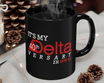 Personalized Deltaversary Black Mug, 11oz Ceramic