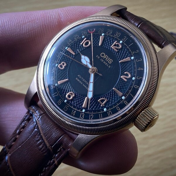 Oris Pointer 25 Jewels Roman Numbers Black Dial Automatic Gents Watch, Swiss Made, Gift Watch